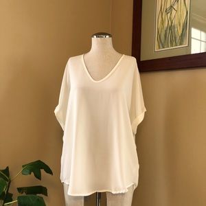 Alya Women’s Short Sleeved Ivory Blouse Size S